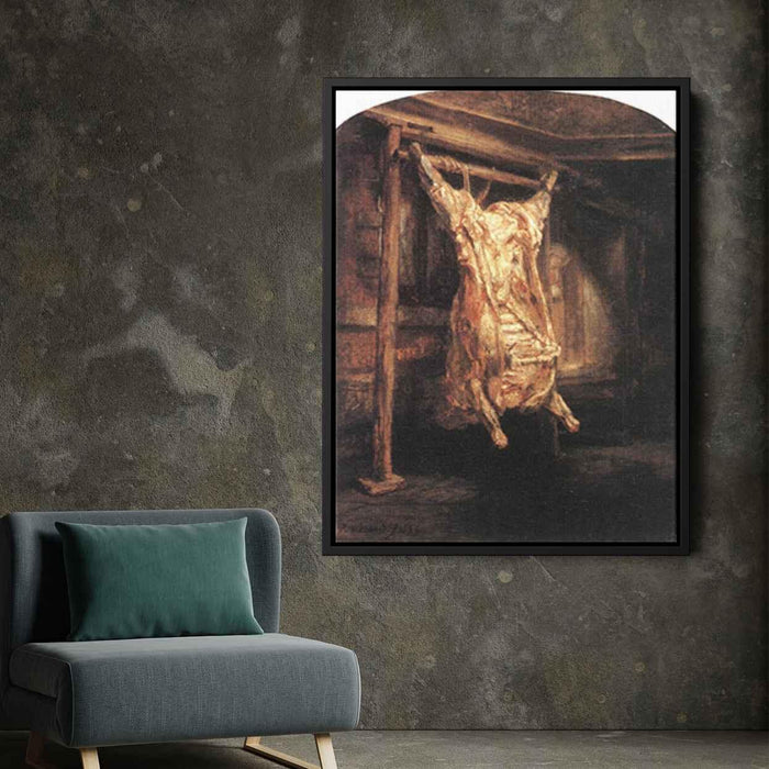 The Carcass of an Ox (Slaughtered Ox) (1655) by Rembrandt - Canvas Artwork