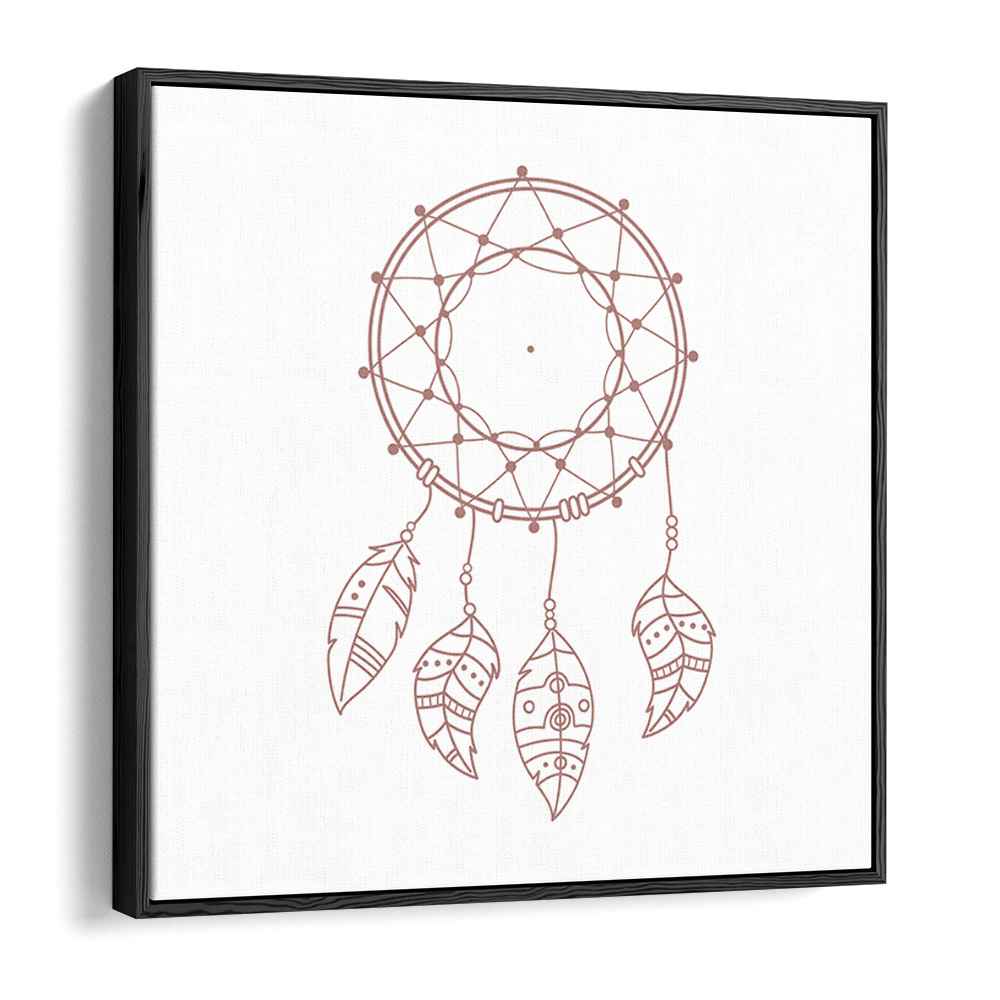 Soul Catcher's Path: Minimalist Dreamcatcher Line Art on Canvas