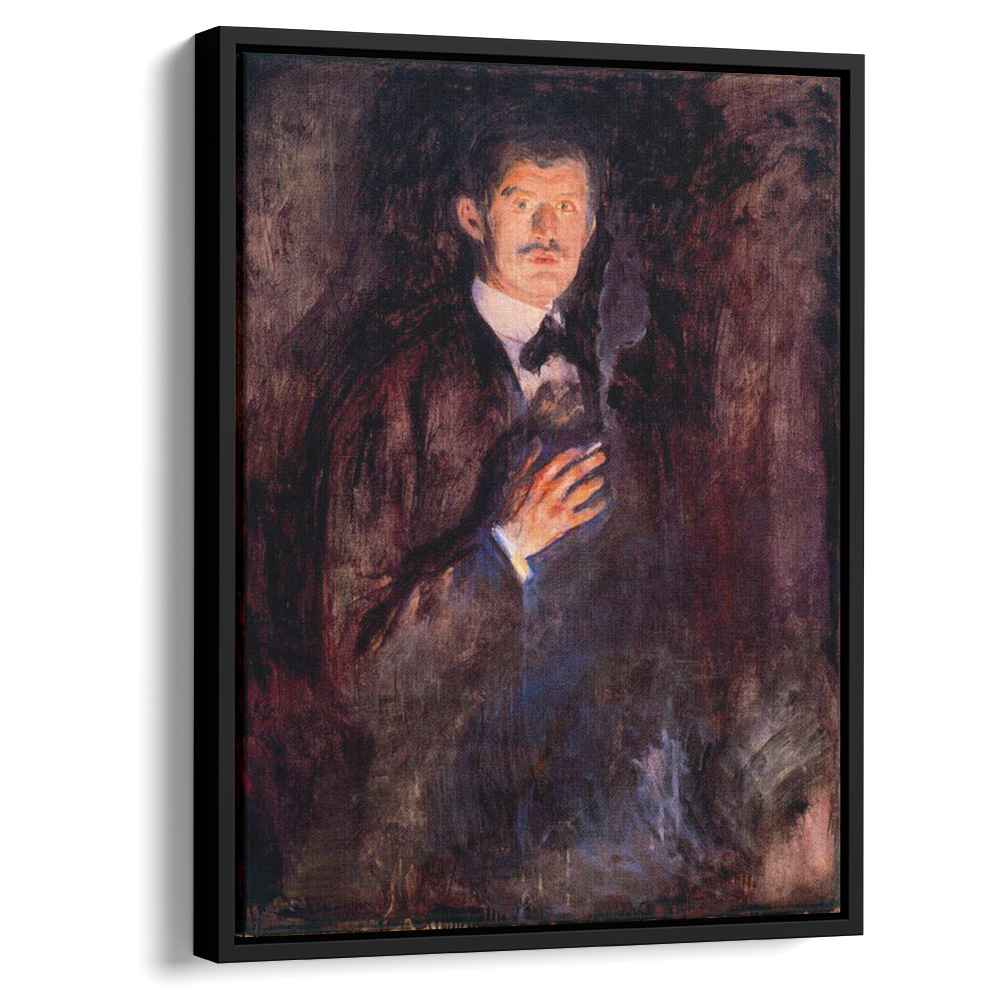 edvard munch self portrait with burning cigarette NHYGJSTX Golden Frame Edward Canvas Wall Art,Self-Portrait Cigarette,Abstract Edward Munch Canvas,Expressionism Wall Art,Famous Artwork Prints Wall Decor70x90cm(28x35in): Posters & Prints Self-Portrait with Cigarette, 1895 by