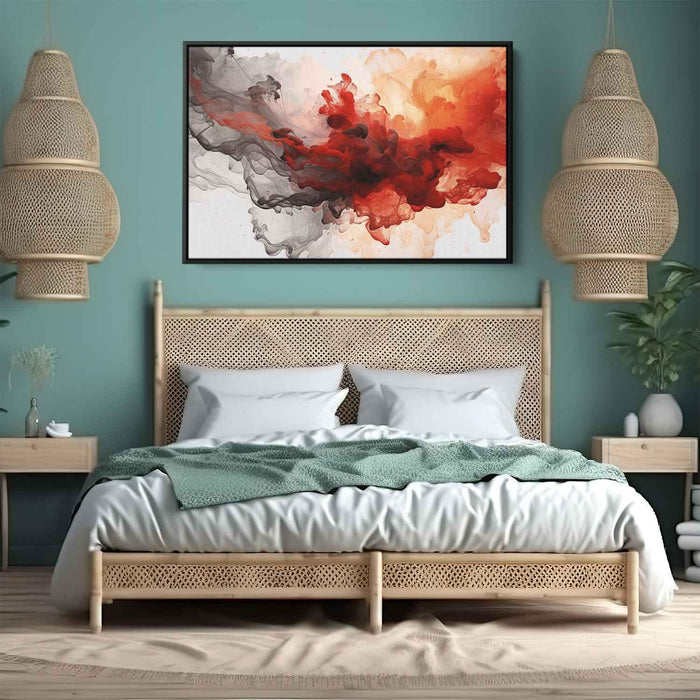 Vermilion and Quartz Abstract Swirls Print - Canvas Art Print by Kanvah