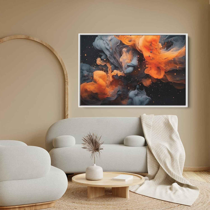 Orange and Black Abstract Swirls Print - Canvas Art Print by Kanvah