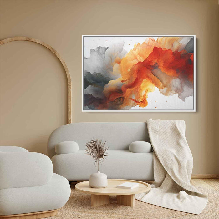 Orange and Red Abstract Swirls Print - Canvas Art Print by Kanvah