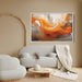 Orange and White Abstract Swirls Print - Canvas Art Print by Kanvah