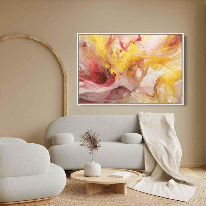Ruby and Straw Abstract Swirls Print - Canvas Art Print by Kanvah