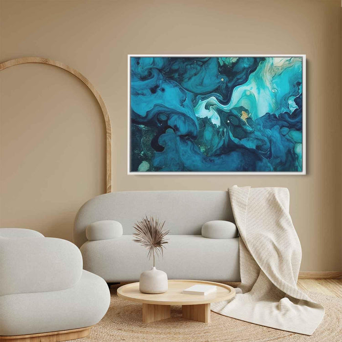 Teal and Mahogany Abstract Swirls Print - Canvas Art Print by Kanvah