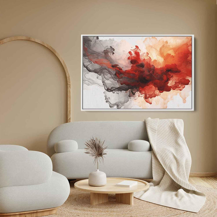 Vermilion and Quartz Abstract Swirls Print - Canvas Art Print by Kanvah