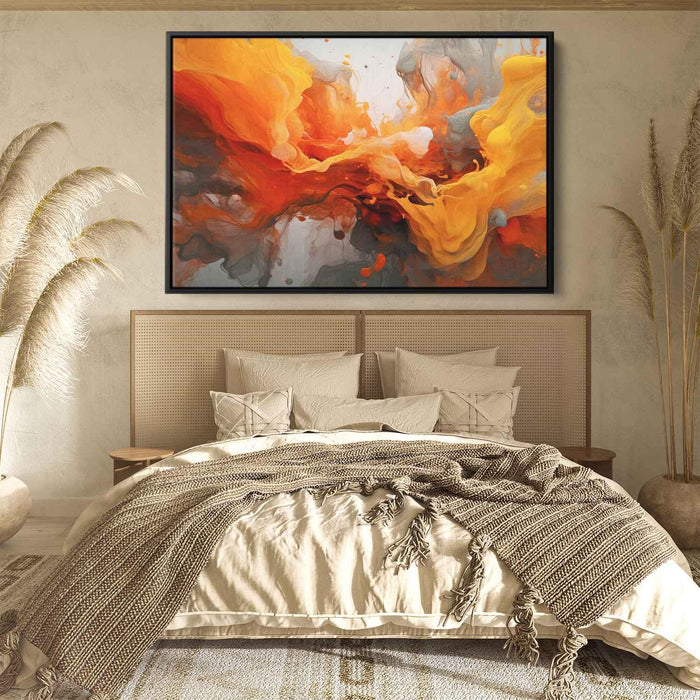 Orange and Red Abstract Swirls Print - Canvas Art Print by Kanvah