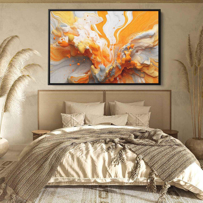 Orange and White Abstract Swirls Print - Canvas Art Print by Kanvah