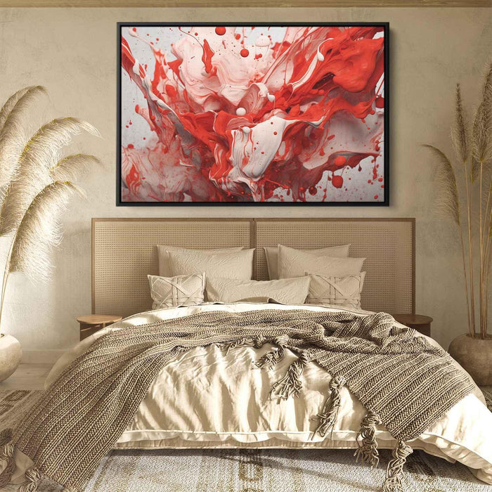 Red and White Abstract Swirls Print - Canvas Art Print by Kanvah