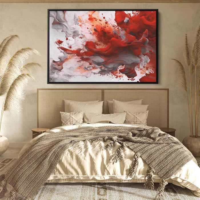 Red and White Abstract Swirls Print - Canvas Art Print by Kanvah