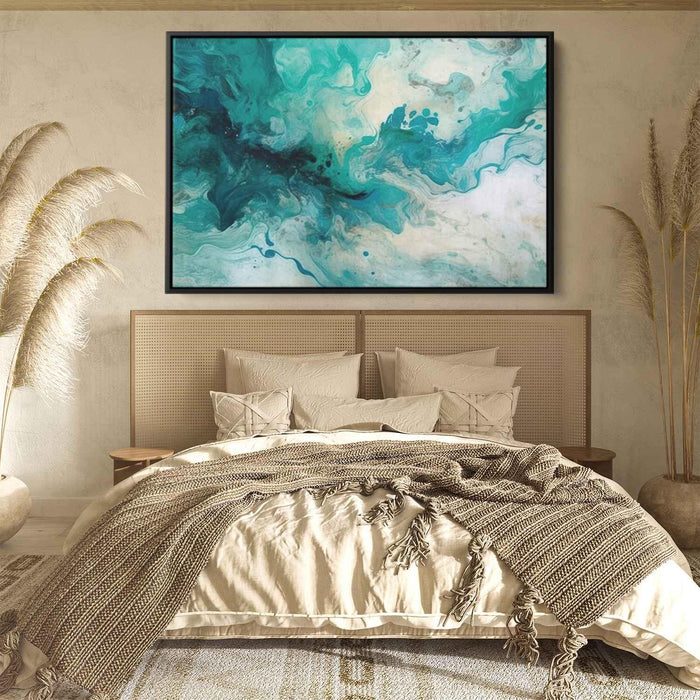 Teal and Mahogany Abstract Swirls Print - Canvas Art Print by Kanvah