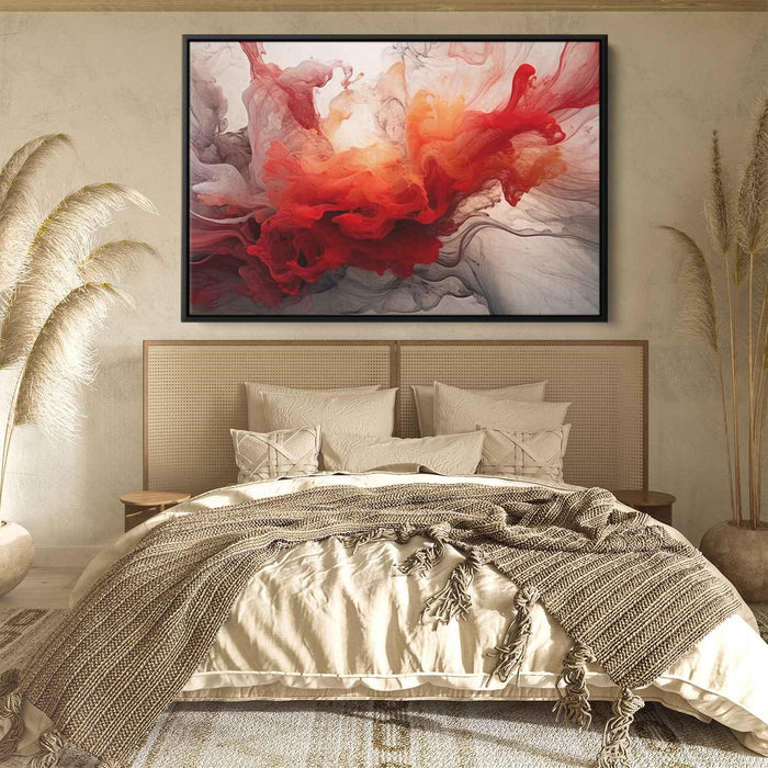 Vermilion and Quartz Abstract Swirls Print - Canvas Art Print by Kanvah