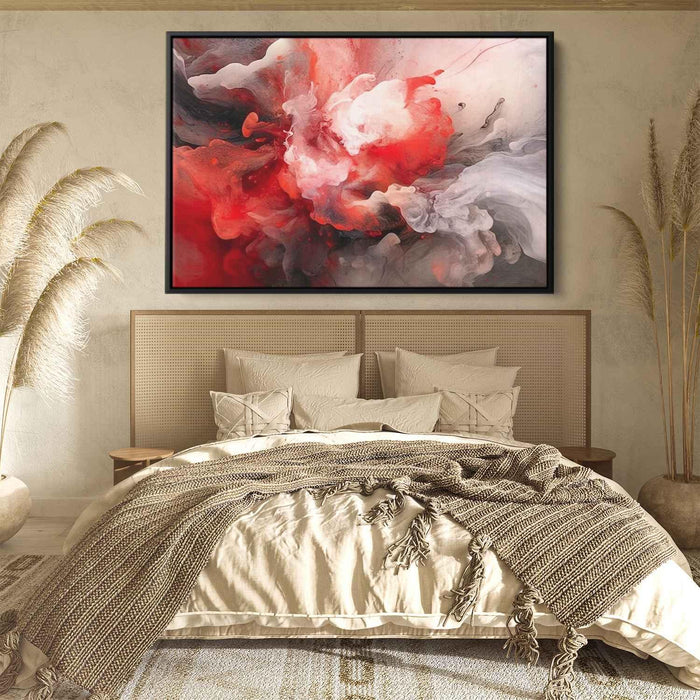 Vermilion and Quartz Abstract Swirls Print - Canvas Art Print by Kanvah