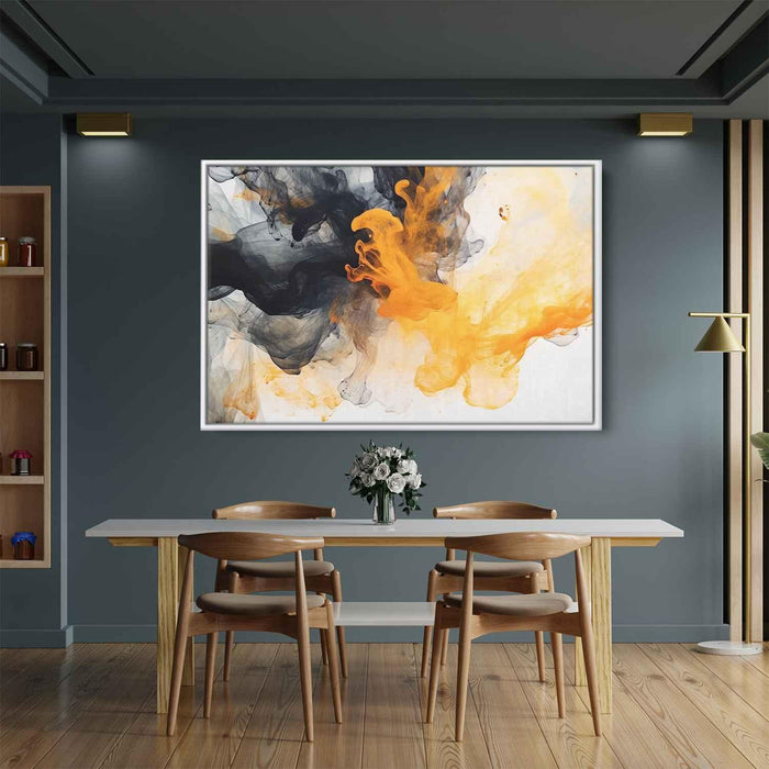 Orange and Black Abstract Swirls Print - Canvas Art Print by Kanvah