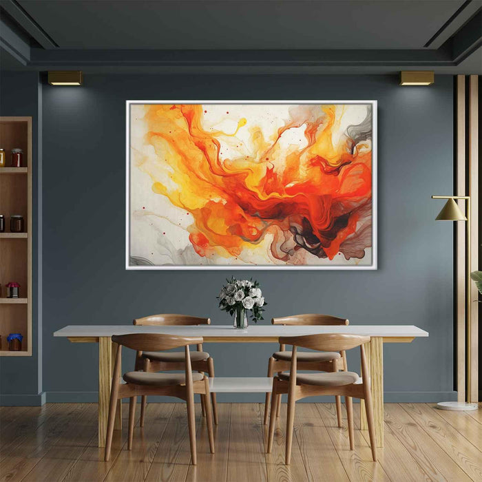 Orange and Red Abstract Swirls Print - Canvas Art Print by Kanvah