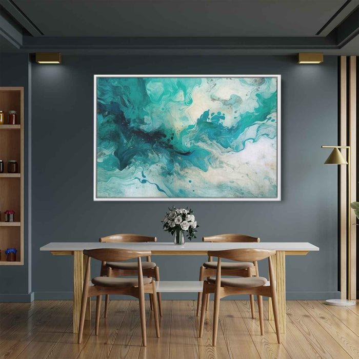 Teal and Mahogany Abstract Swirls Print - Canvas Art Print by Kanvah