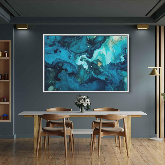 Teal and Mahogany Abstract Swirls Print - Canvas Art Print by Kanvah