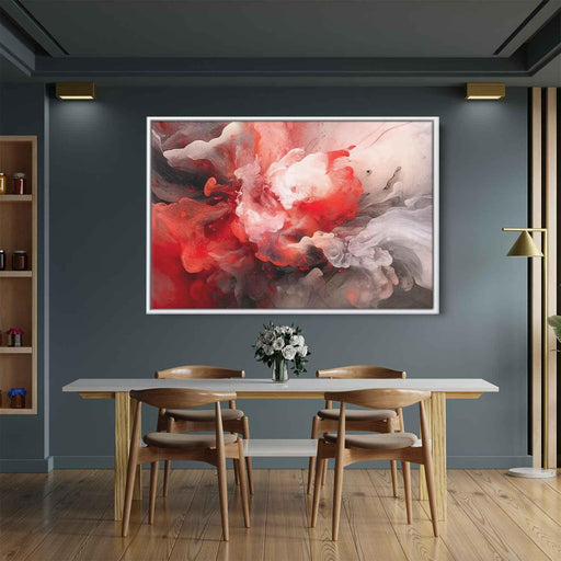 Vermilion and Quartz Abstract Swirls Print - Canvas Art Print by Kanvah