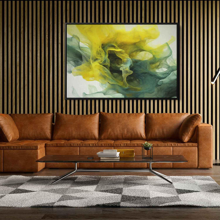 Green and Yellow Abstract Swirls Print - Canvas Art Print by Kanvah