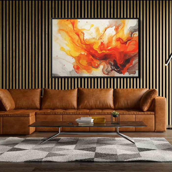 Orange and Red Abstract Swirls Print - Canvas Art Print by Kanvah