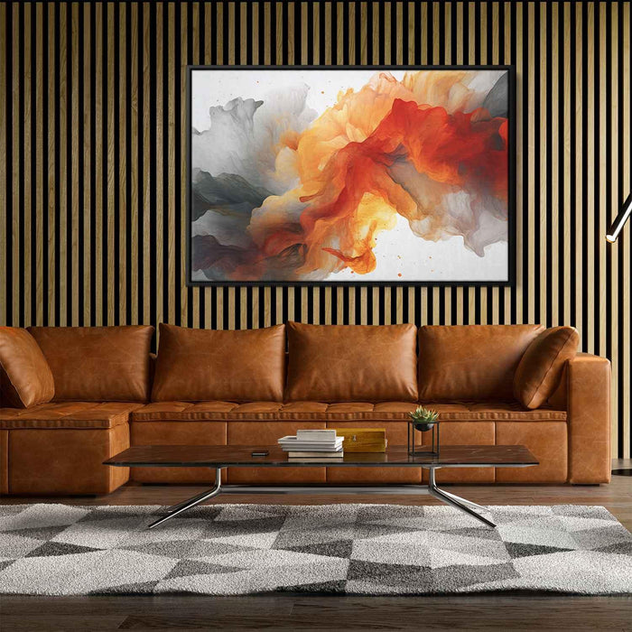 Orange and Red Abstract Swirls Print - Canvas Art Print by Kanvah