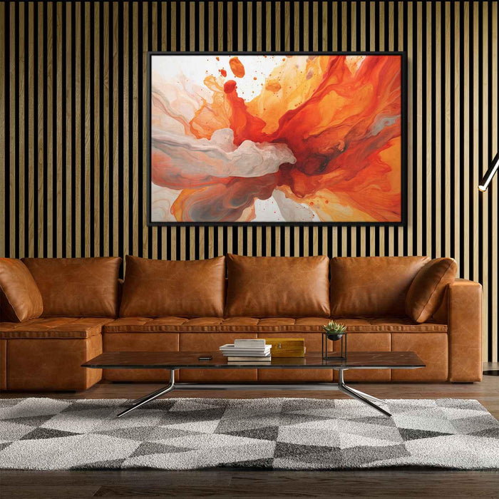 Orange and Red Abstract Swirls Print - Canvas Art Print by Kanvah