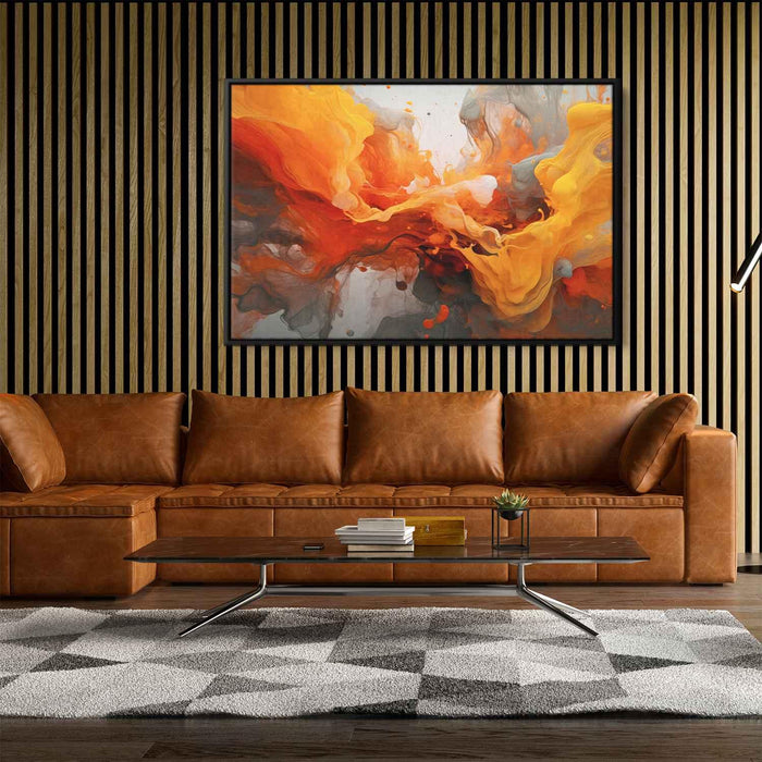 Orange and Red Abstract Swirls Print - Canvas Art Print by Kanvah