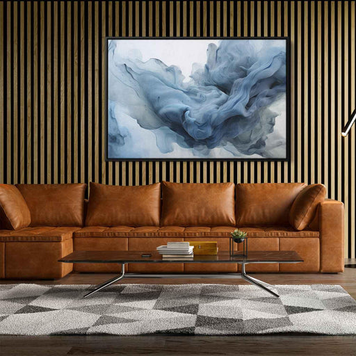 Periwinkle and Obsidian Abstract Swirls Print - Canvas Art Print by Kanvah