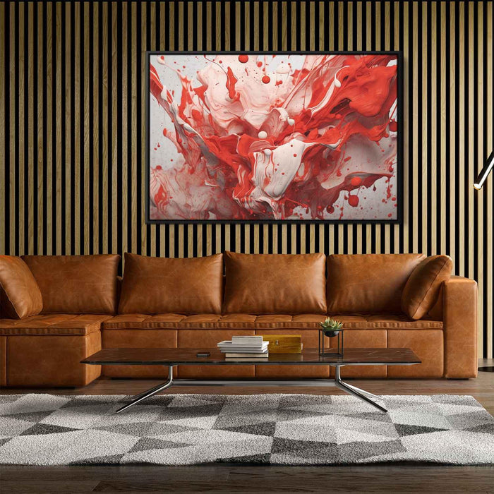 Red and White Abstract Swirls Print - Canvas Art Print by Kanvah