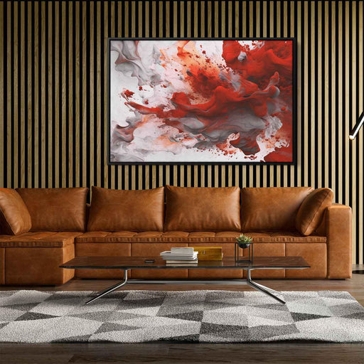 Red and White Abstract Swirls Print - Canvas Art Print by Kanvah