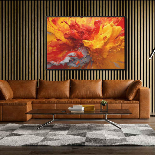 Scarlet and Maize Abstract Swirls Print - Canvas Art Print by Kanvah