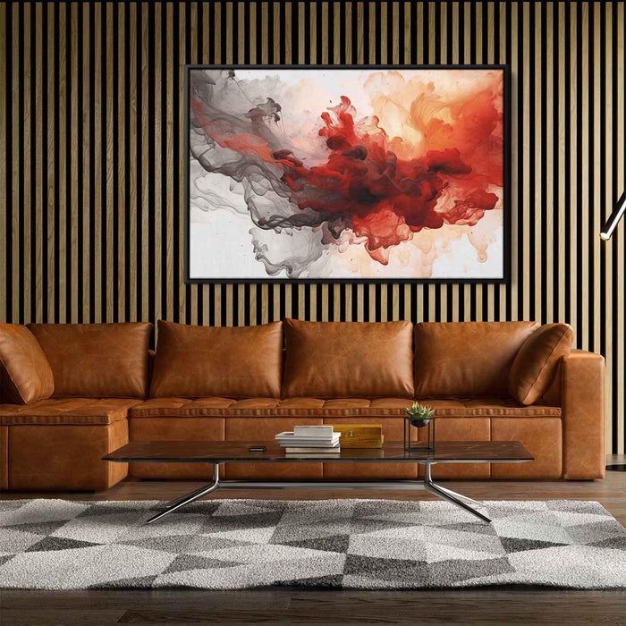 Vermilion and Quartz Abstract Swirls Print - Canvas Art Print by Kanvah