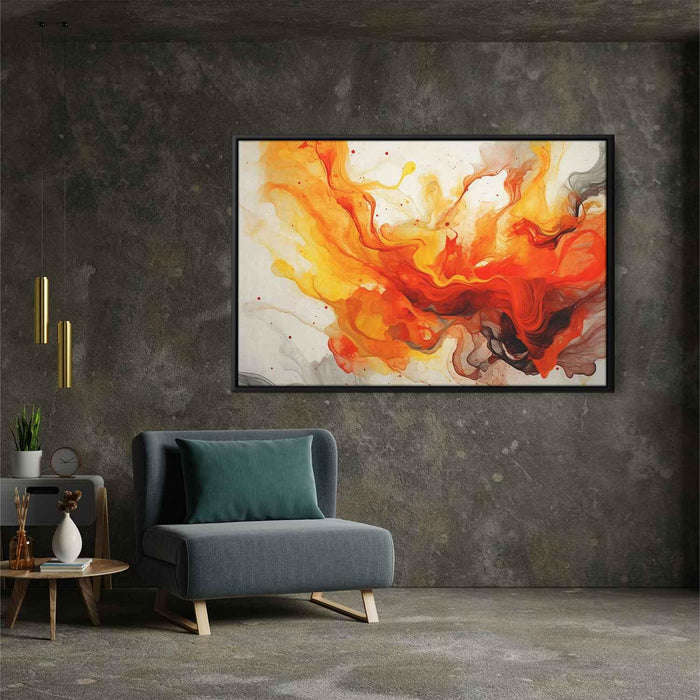 Orange and Red Abstract Swirls Print - Canvas Art Print by Kanvah