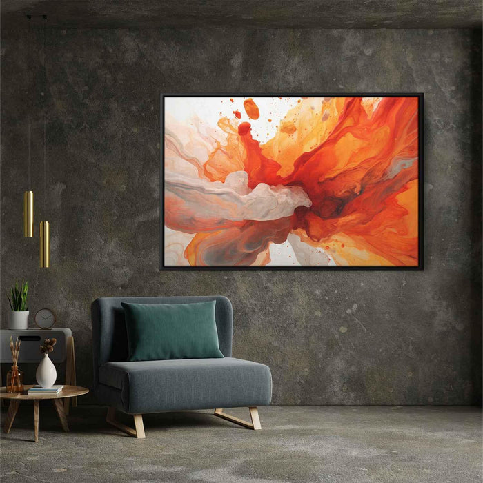 Orange and Red Abstract Swirls Print - Canvas Art Print by Kanvah