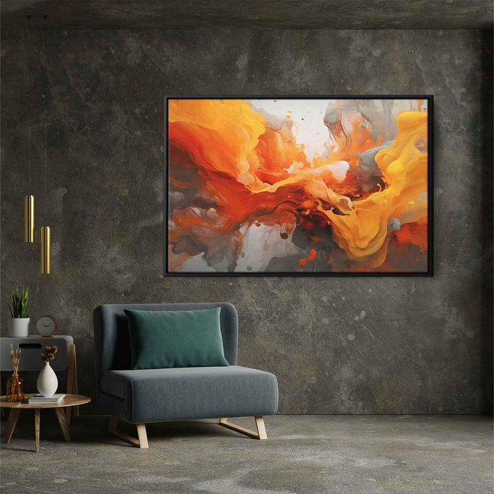 Orange and Red Abstract Swirls Print - Canvas Art Print by Kanvah