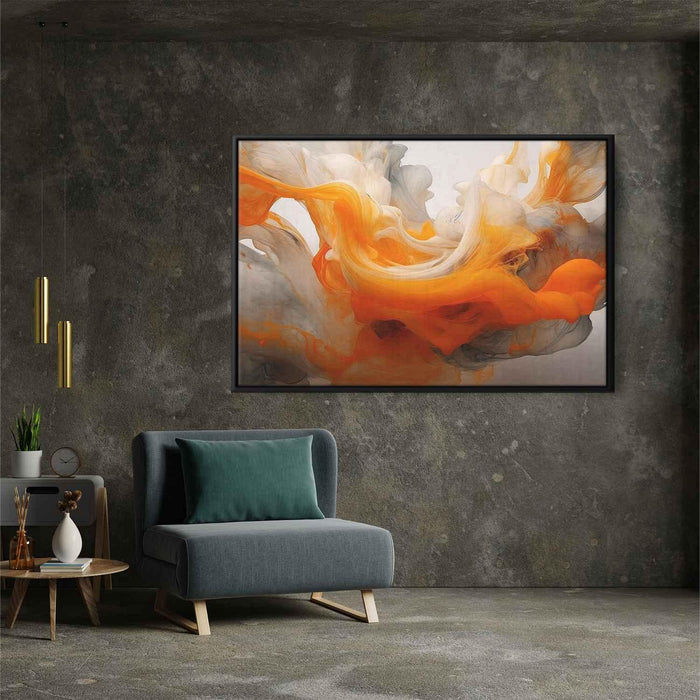 Orange and White Abstract Swirls Print - Canvas Art Print by Kanvah