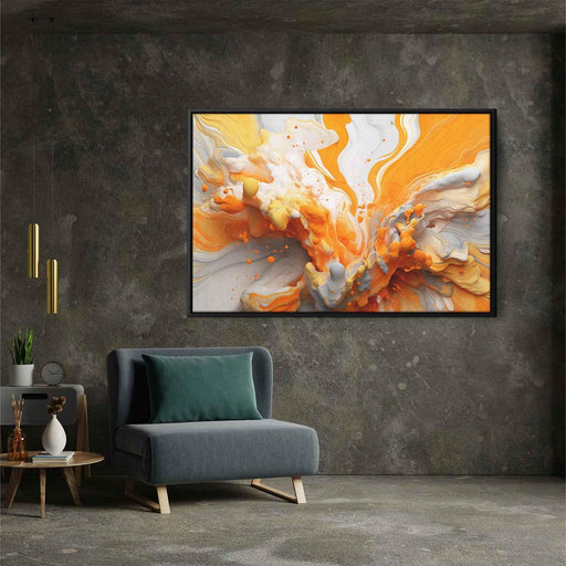 Orange and White Abstract Swirls Print - Canvas Art Print by Kanvah