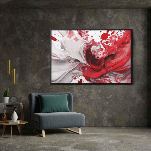 Red and White Abstract Swirls Print - Canvas Art Print by Kanvah