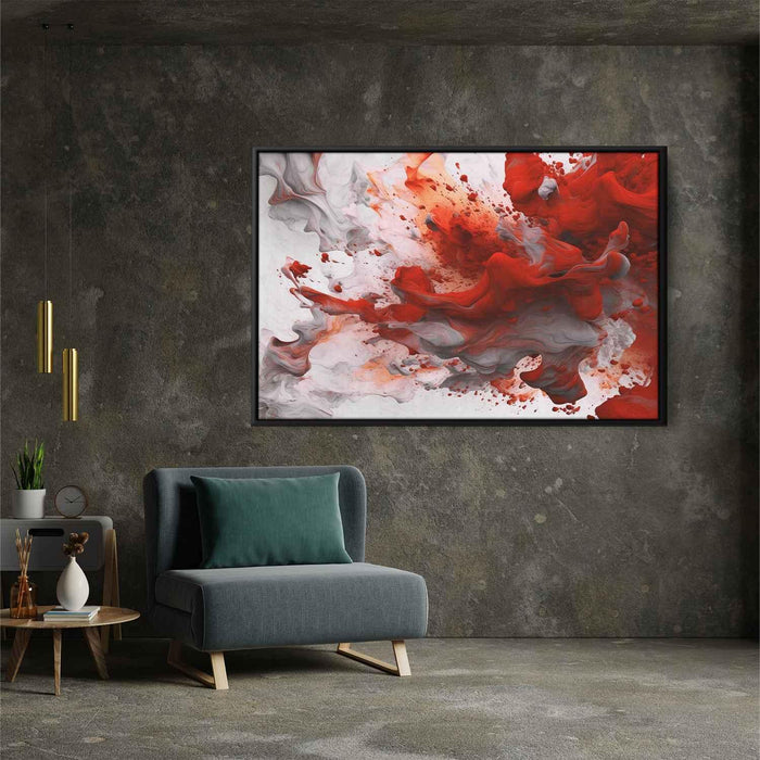 Red and White Abstract Swirls Print - Canvas Art Print by Kanvah