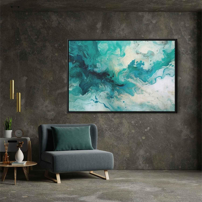 Teal and Mahogany Abstract Swirls Print - Canvas Art Print by Kanvah