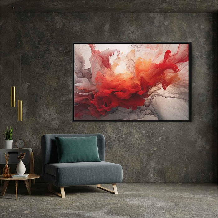 Vermilion and Quartz Abstract Swirls Print - Canvas Art Print by Kanvah