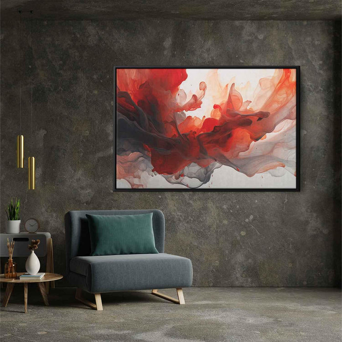 Vermilion and Quartz Abstract Swirls Print - Canvas Art Print by Kanvah