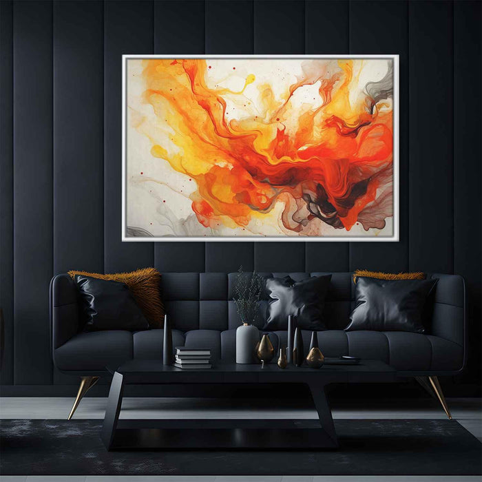 Orange and Red Abstract Swirls Print - Canvas Art Print by Kanvah