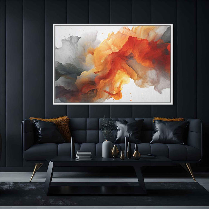 Orange and Red Abstract Swirls Print - Canvas Art Print by Kanvah