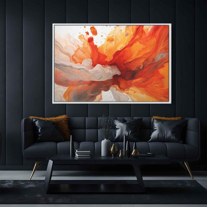 Orange and Red Abstract Swirls Print - Canvas Art Print by Kanvah