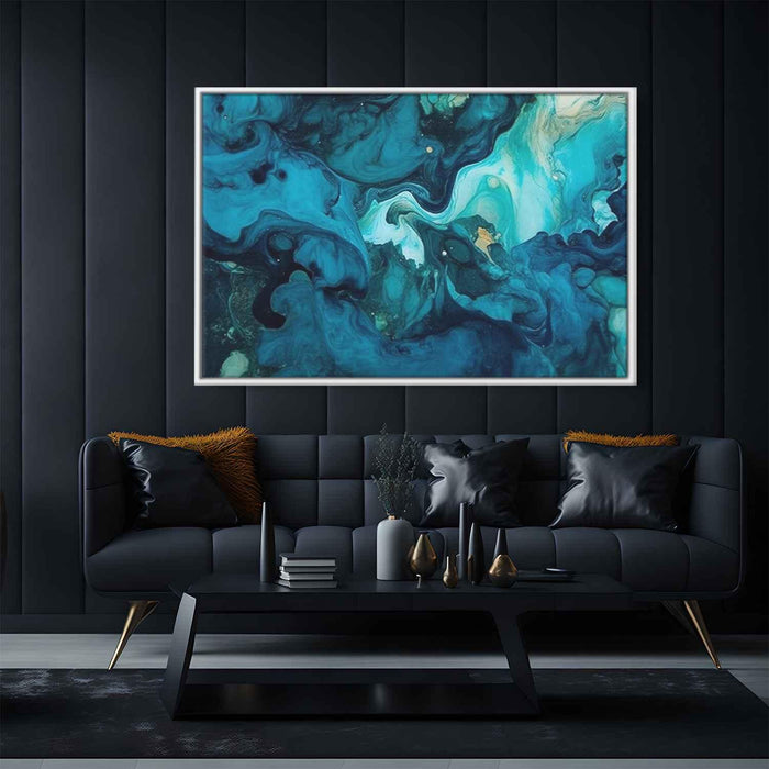 Teal and Mahogany Abstract Swirls Print - Canvas Art Print by Kanvah