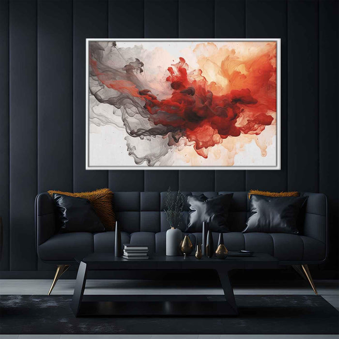 Vermilion and Quartz Abstract Swirls Print - Canvas Art Print by Kanvah