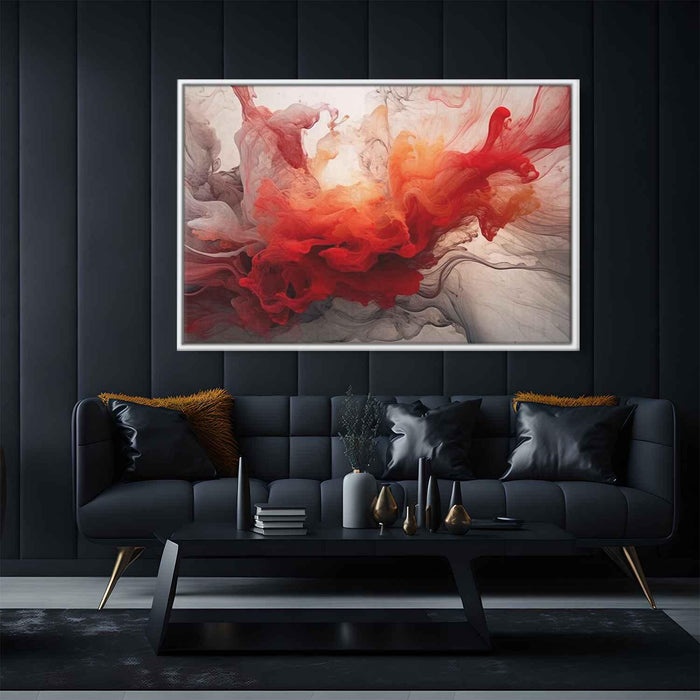 Vermilion and Quartz Abstract Swirls Print - Canvas Art Print by Kanvah