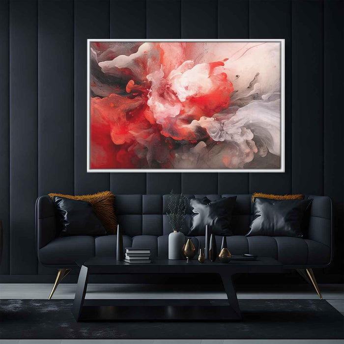 Vermilion and Quartz Abstract Swirls Print - Canvas Art Print by Kanvah