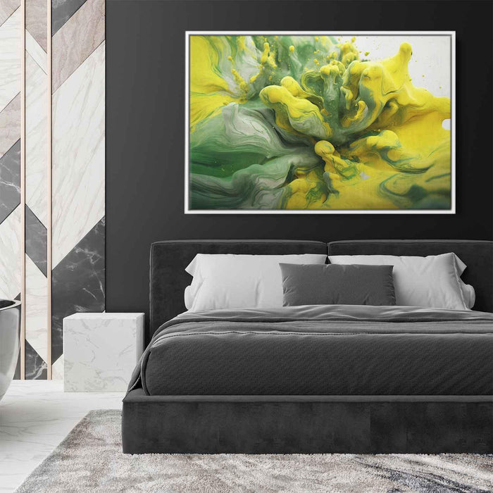 Green and Yellow Abstract Swirls Print - Canvas Art Print by Kanvah